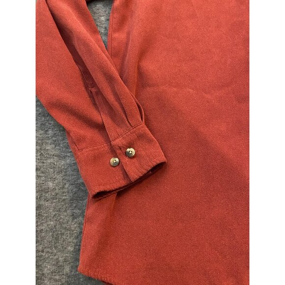 Covington Shirt Mens Medium Red Brushed Polyester Long Sleeve Button Up Casual - Picture 2 of 7